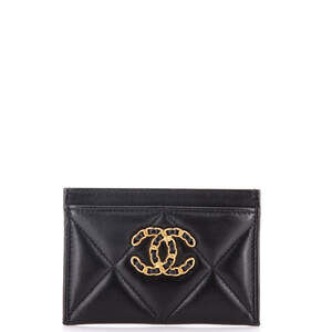 Chanel 19 Card Holder Quilted Leather